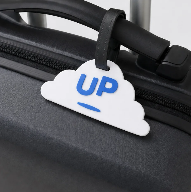 UP luggage tag by Scroll Happy