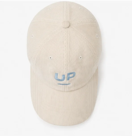 Corduroy UP baseball cap with centered logo, by Scroll Happy