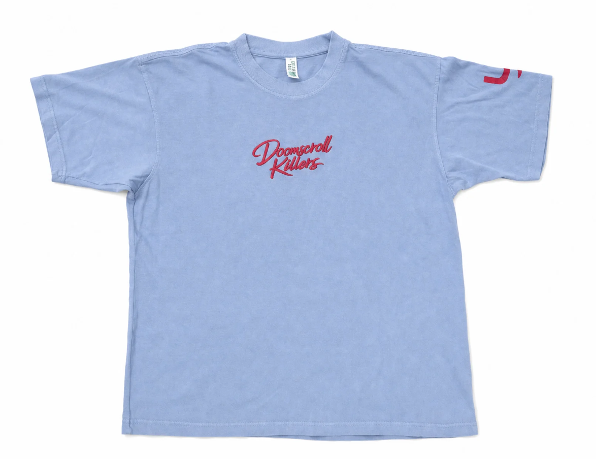 Doomscroll Killers graphic tee by UP, Scroll Happy
