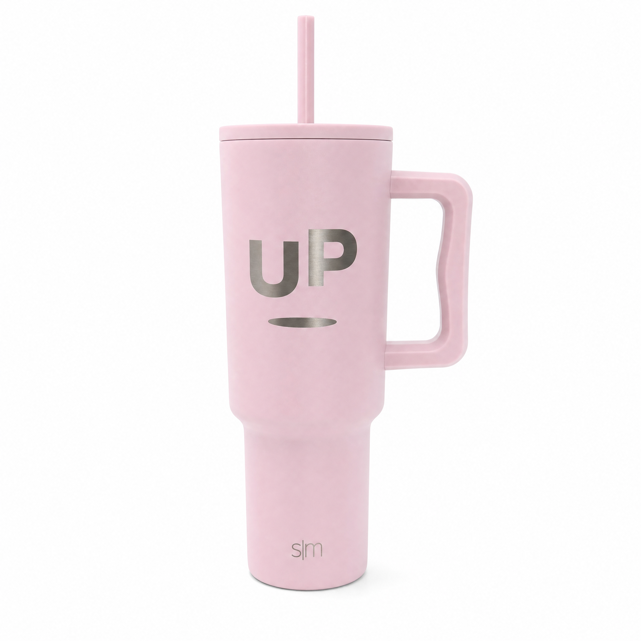 Pink 40oz insulated UP tumbler by Scroll Happy
