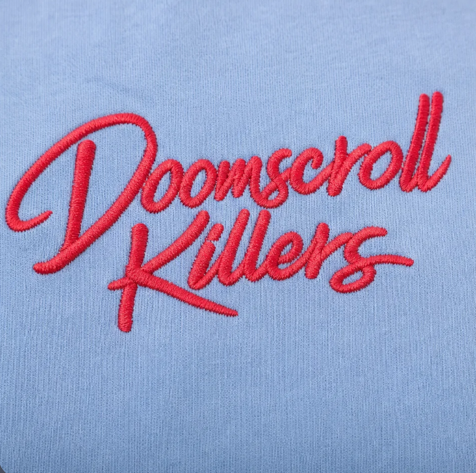Doomscroll Killers graphic tee by UP, Scroll Happy
